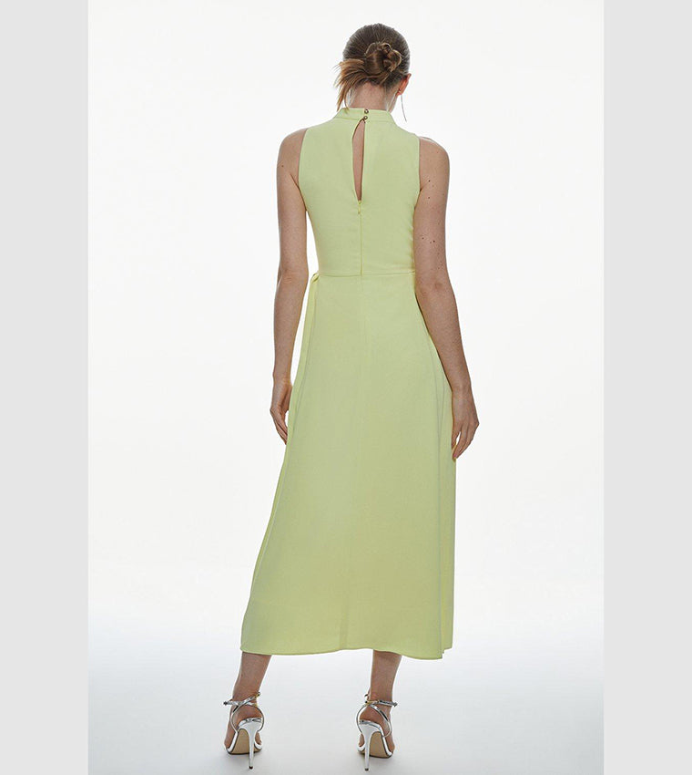 Soft Tailored Pleated Panel Midaxi Dress