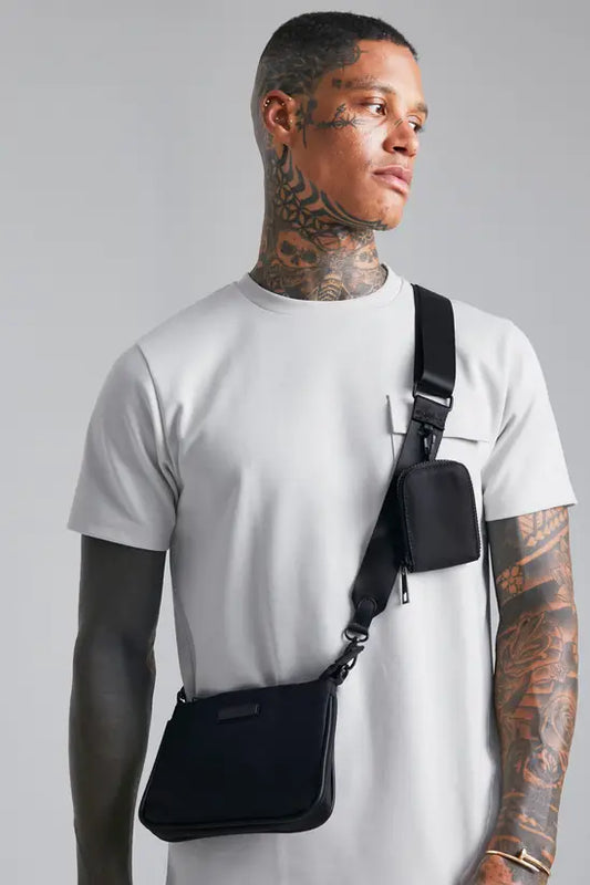 boohooMAN Smart Double Pocket Cross Body