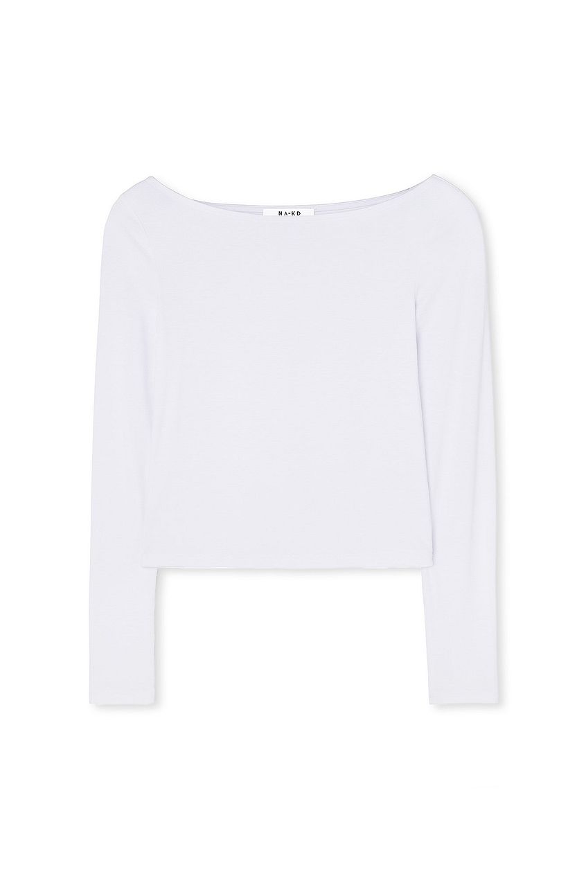 Boat Neck Long Sleeve Top
