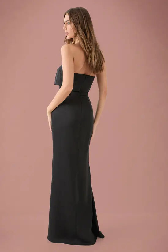 MissPap Premium Satin Bandeau Overlay Bridesmaid Dress
