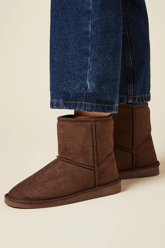 Mika Suedette Faux Fur Lined Cosy Short Ankle Boots