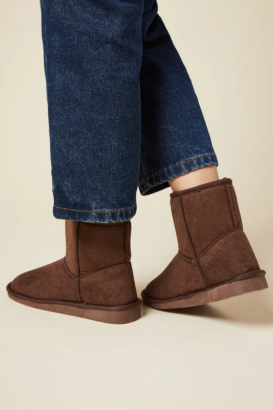 Mika Suedette Faux Fur Lined Cosy Short Ankle Boots