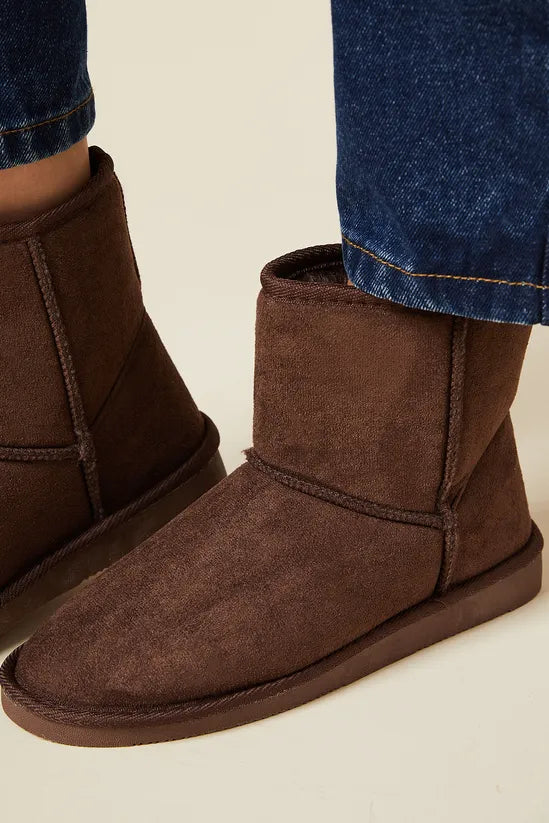 Mika Suedette Faux Fur Lined Cosy Short Ankle Boots
