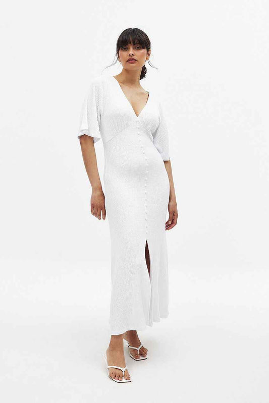 Na-kd Button Detail Midi Dress