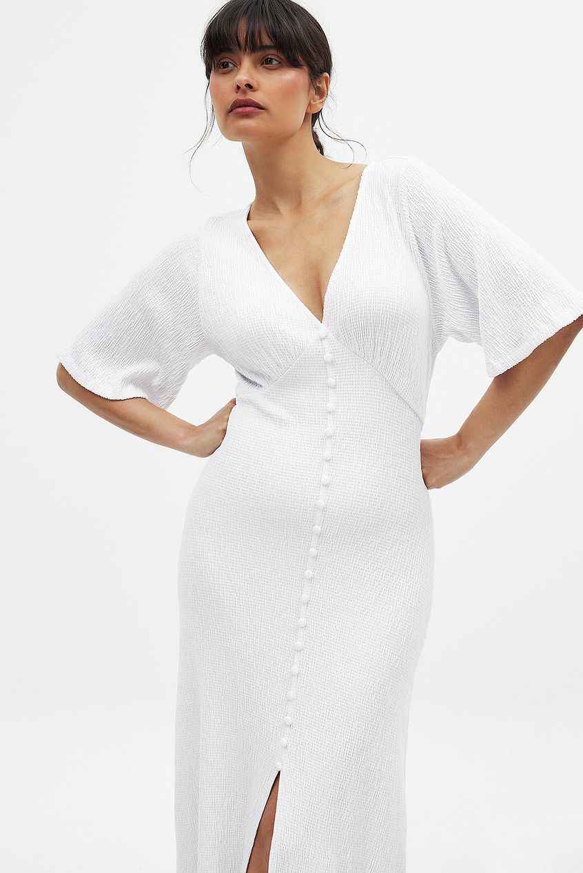 Na-kd Button Detail Midi Dress