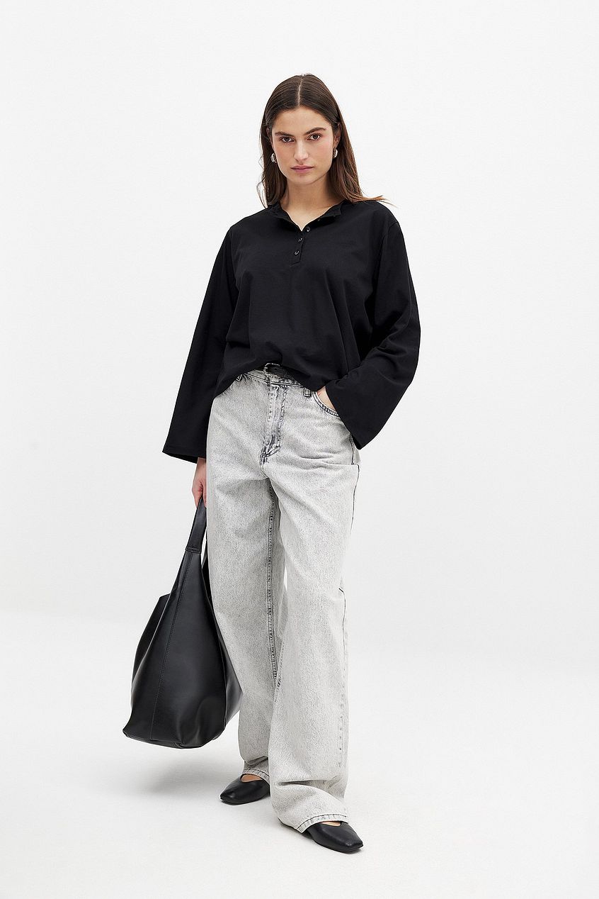 Na-kd Button Long Sleeve Top