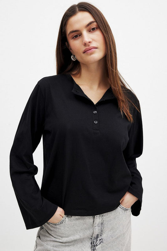 Na-kd Button Long Sleeve Top