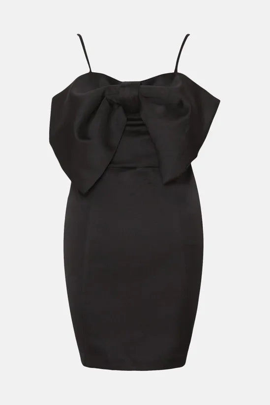 Warehouse Satin Bow Detail Mini Dress