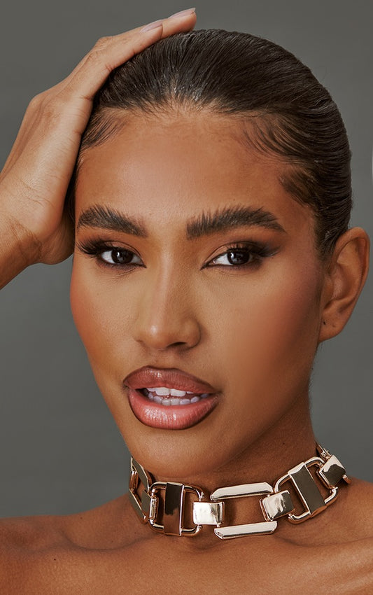 Gold Flat Chunky Chain Choker