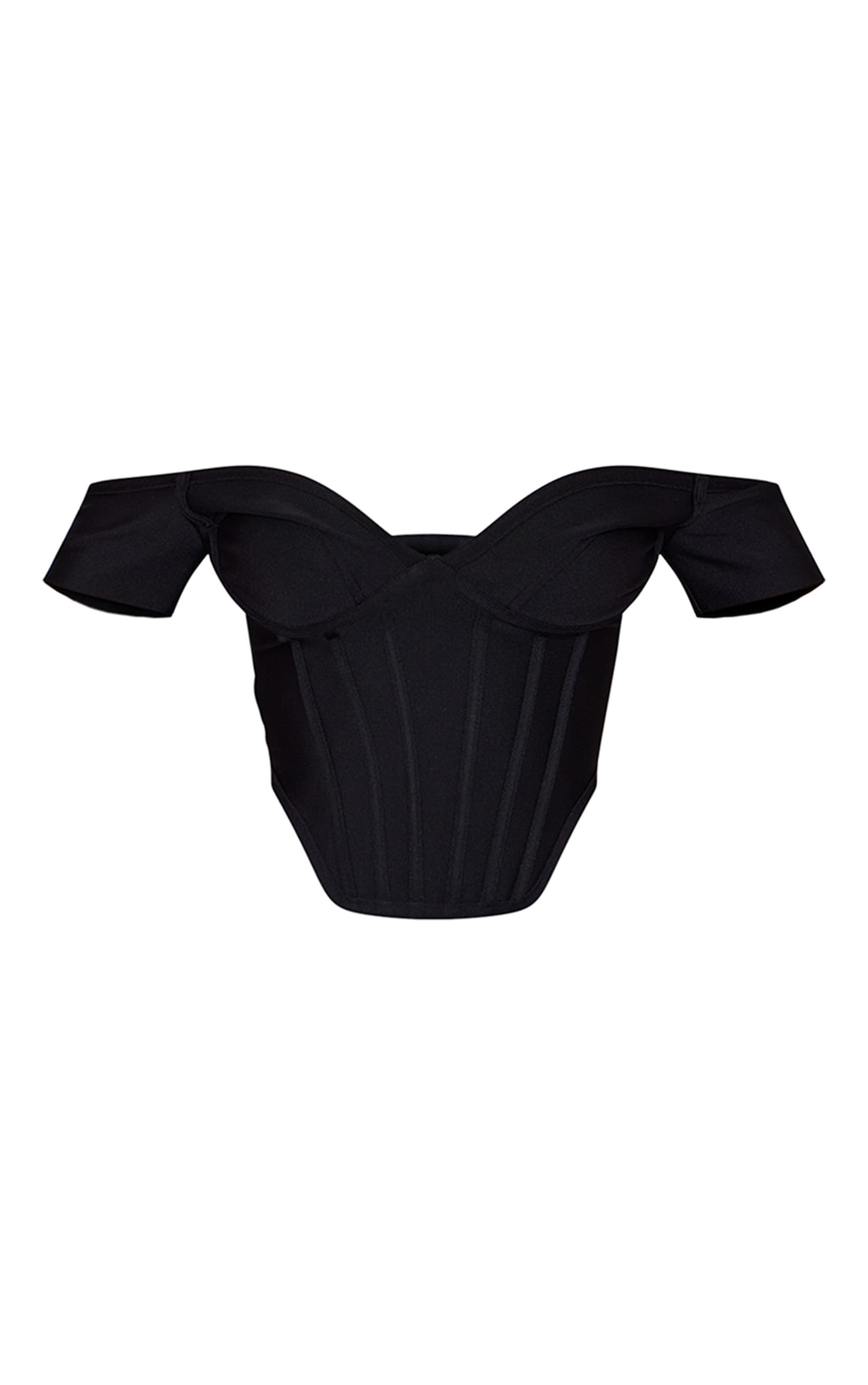 Black Bandage Dip Hem Bust Cup Bardot Corset
