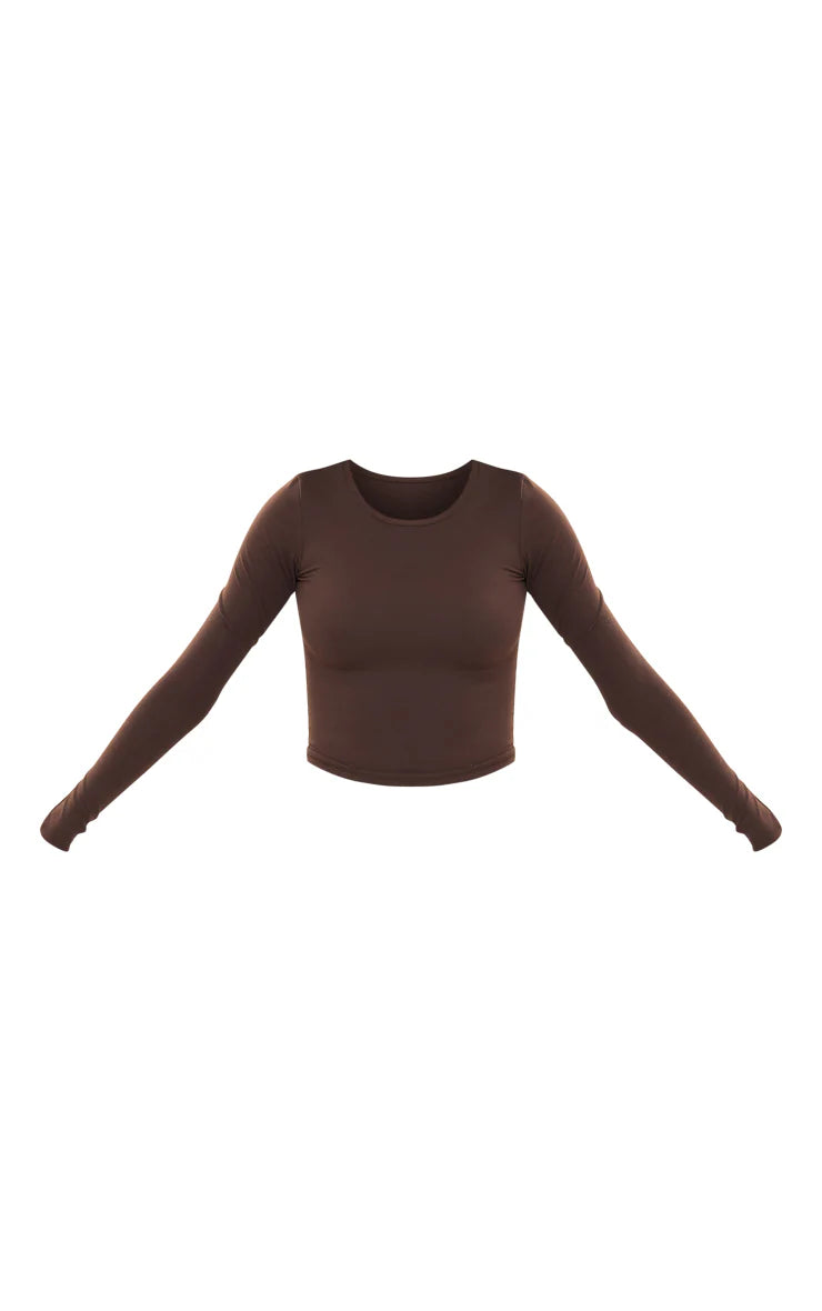 Tall Coffee Contour Sculpt Long Sleeve Top