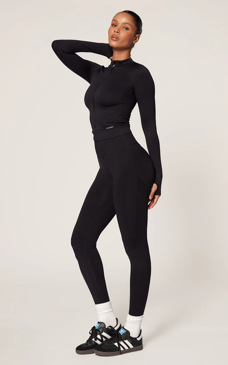 Black Ruched Bum Seamless Leggings