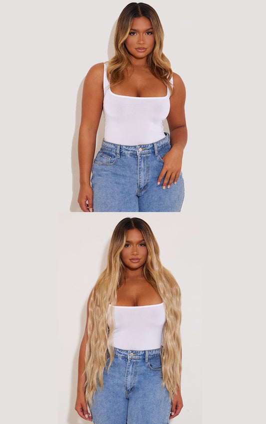 Lullabellz Extra AF 34'' 5 Piece Natural Wavy Clip Ins California Blonde