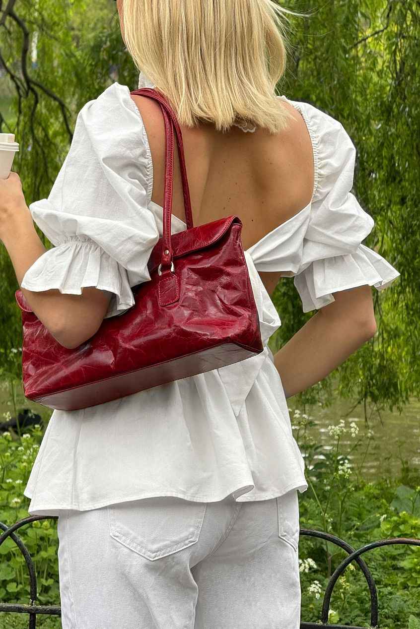 Na-kd Linen Blend Tie Back Blouse