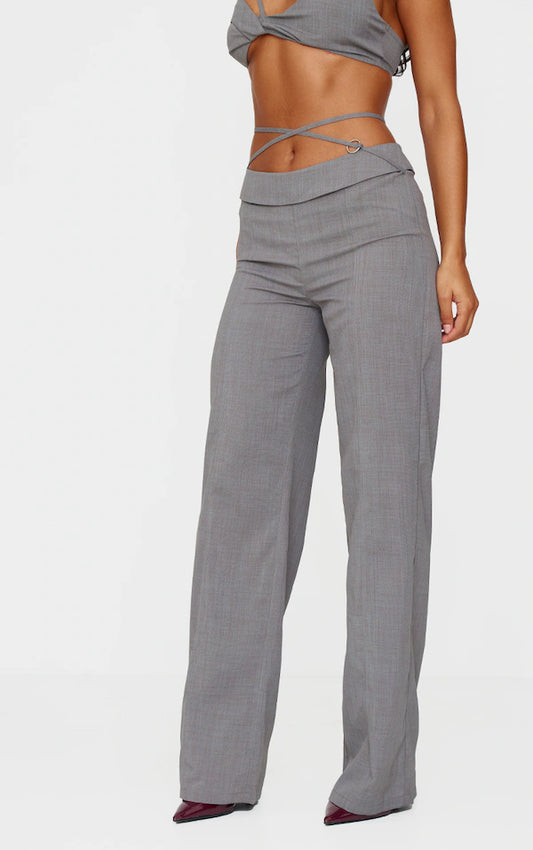 Plt Grey Tailored Seam Detail Pants