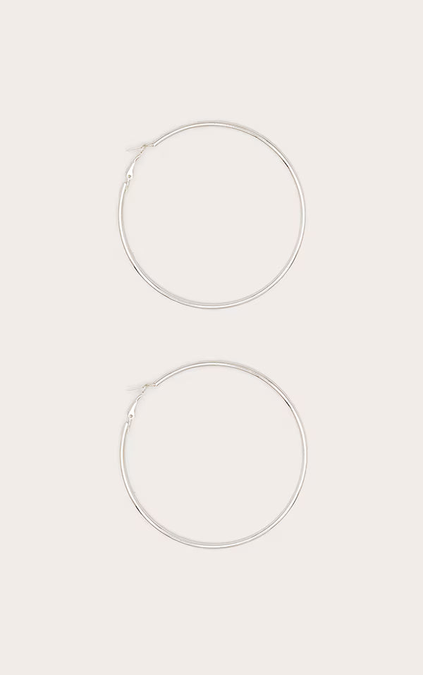 Silver 80mm Large Hoop Earrings