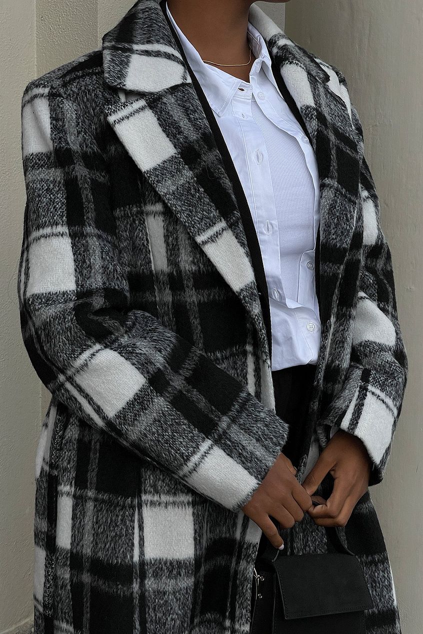 Checked Long Coat