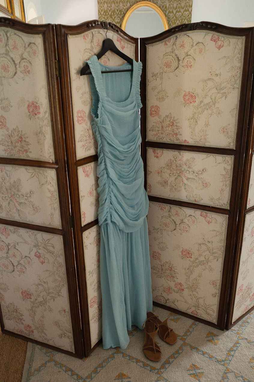 Chiffon Ruched Maxi Dress