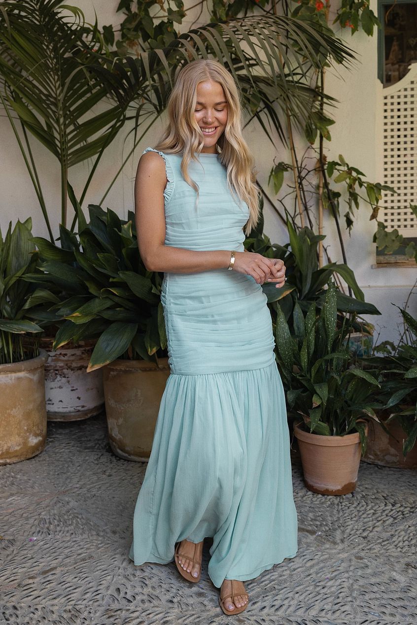 Na-kd Chiffon Ruched Maxi Dress