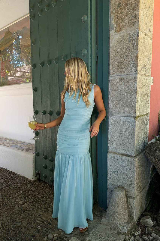 Chiffon Ruched Maxi Dress