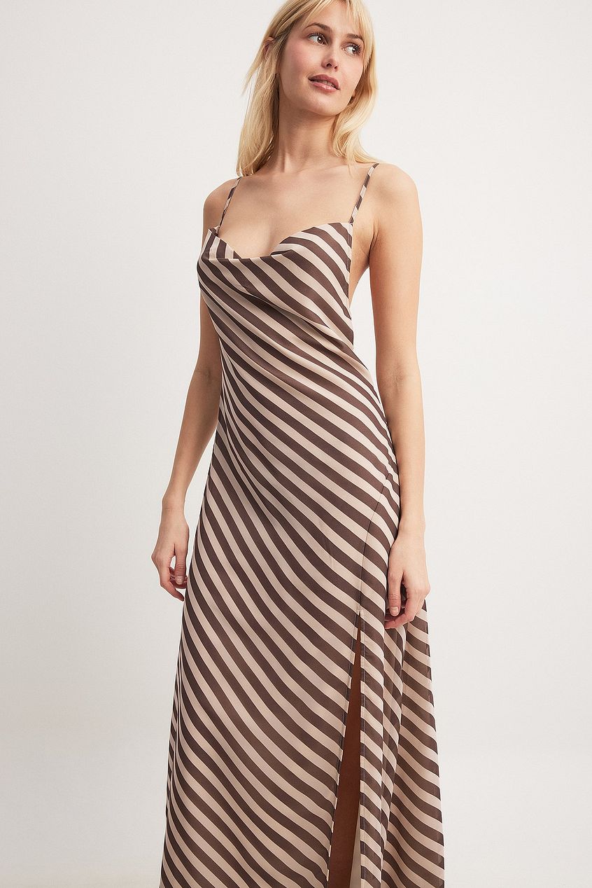 Chiffon Tie Back Detail Maxi Dress