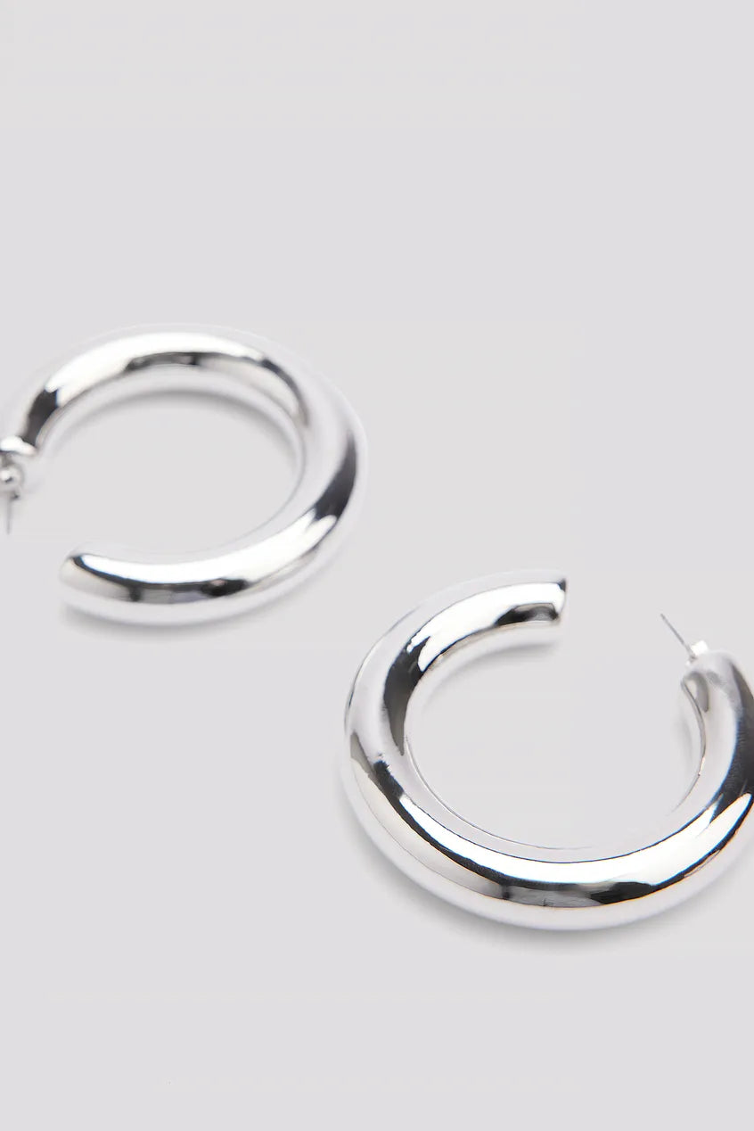 Chunky Rounded Earrings Silver