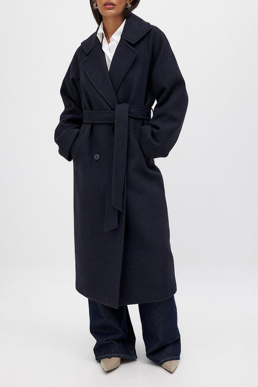 Classic Wool Blend Belted Coat