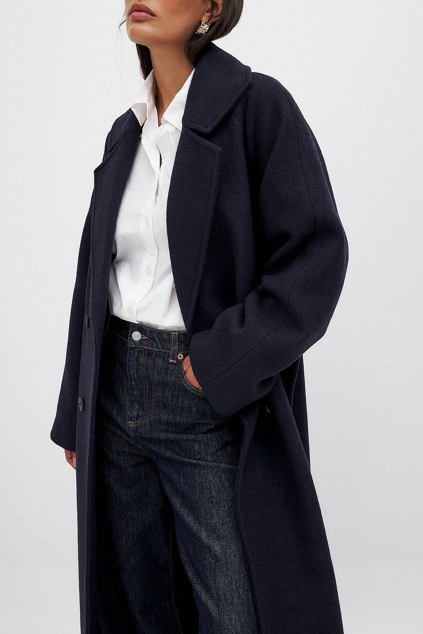 Classic Wool Blend Belted Coat
