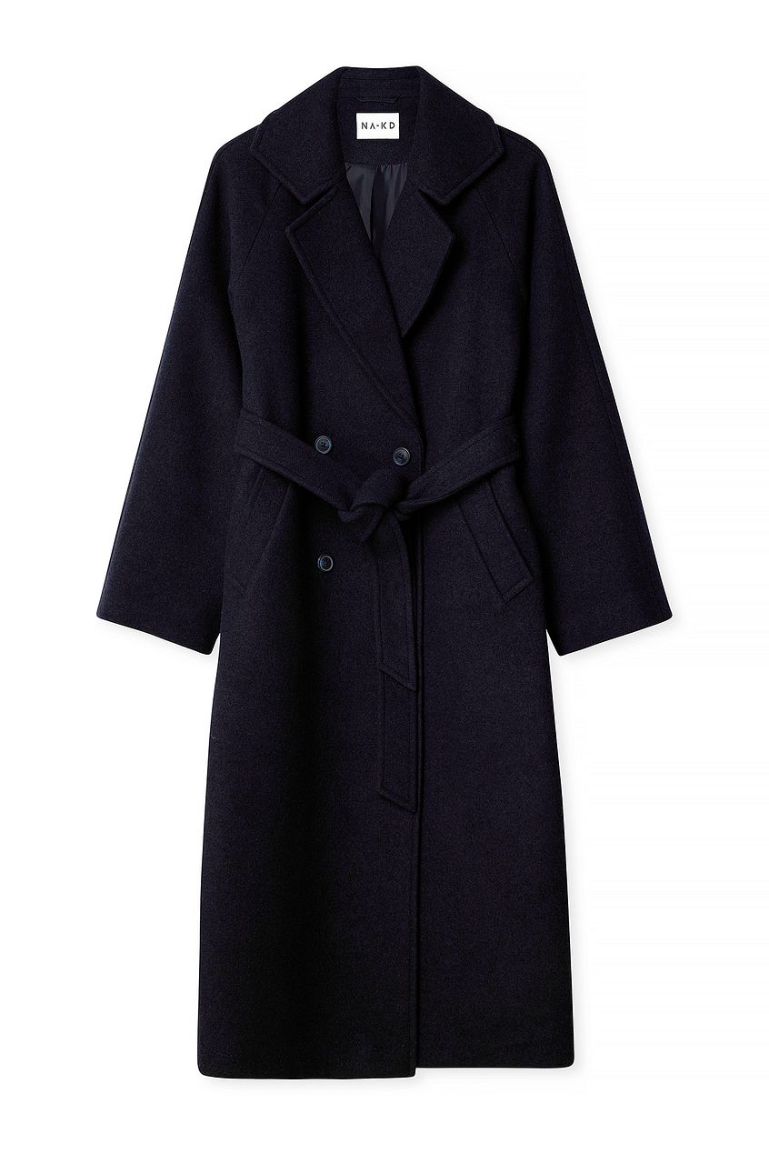 Classic Wool Blend Belted Coat