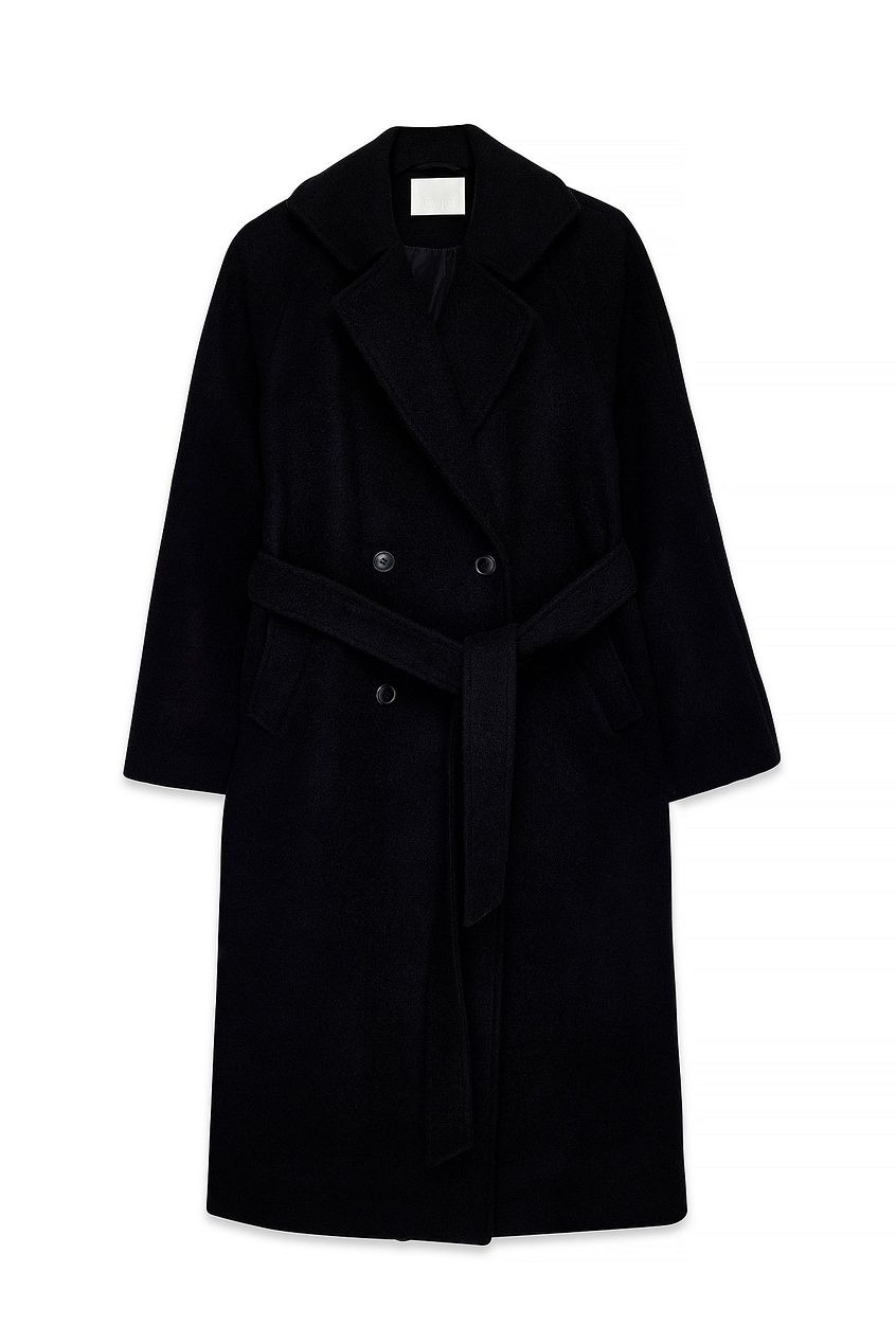 Classic Wool Blend Belted Coat