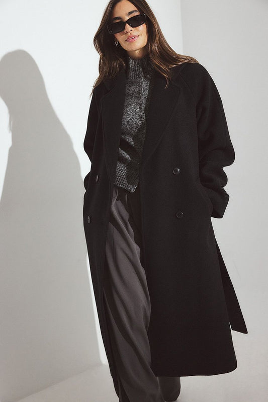 Classic Wool Blend Belted Coat