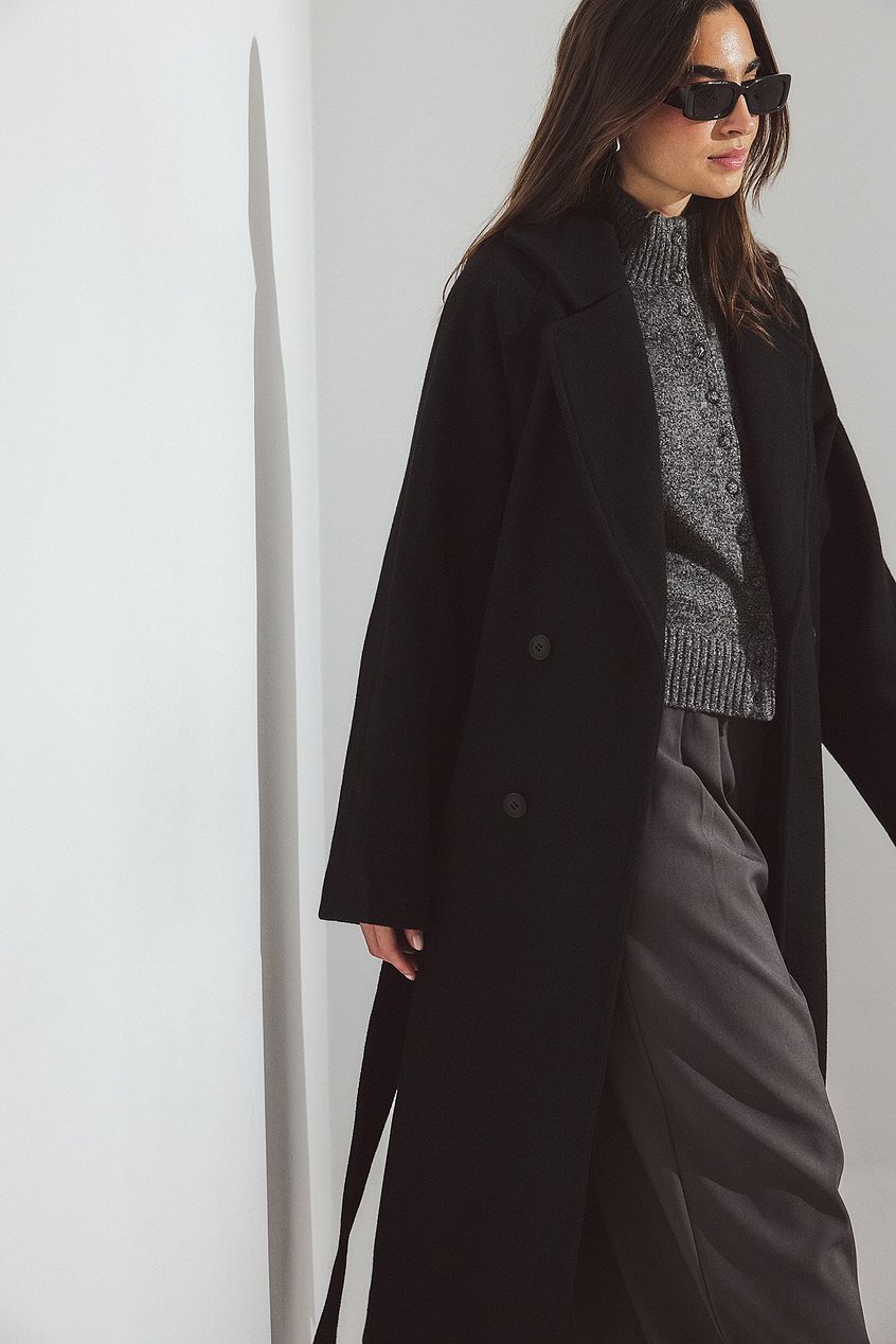 Classic Wool Blend Belted Coat