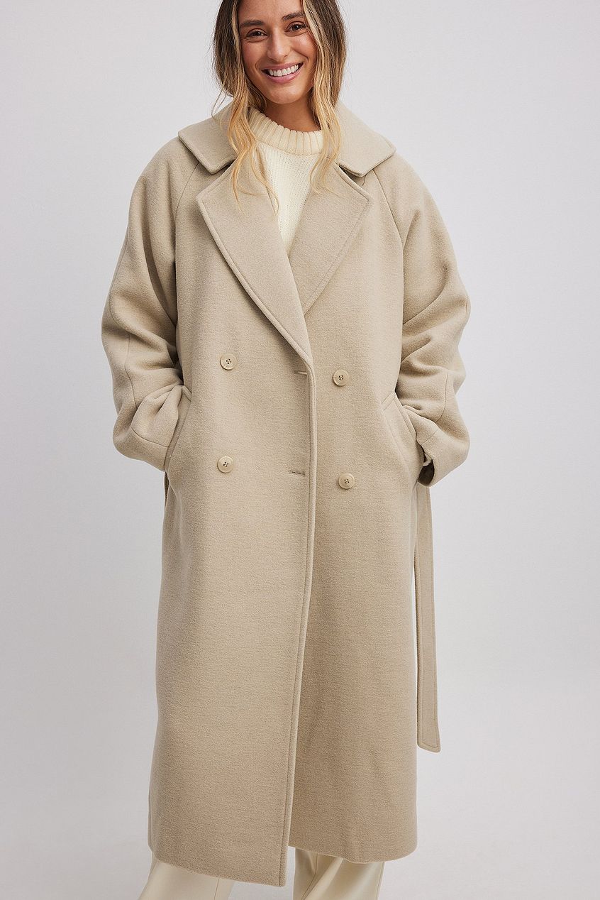 Classic Wool Blend Belted Coat