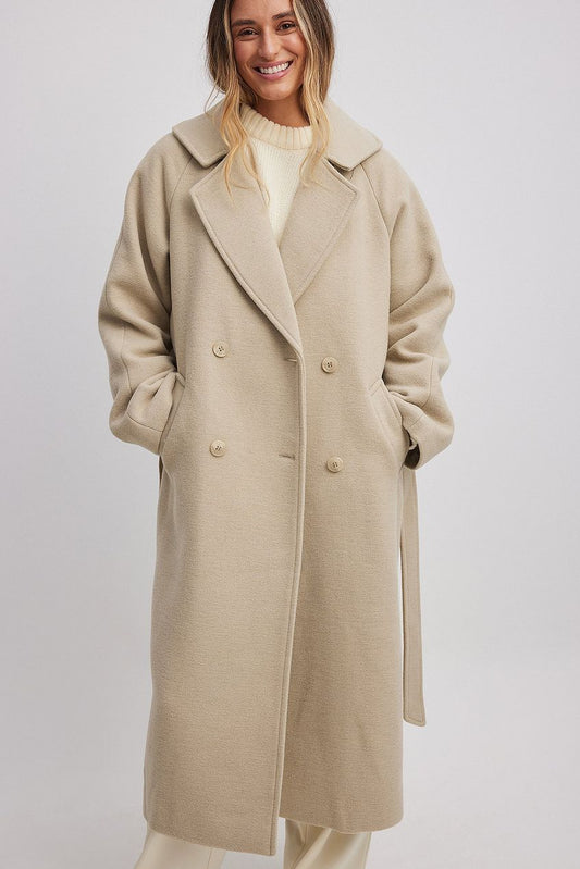 Classic Wool Blend Belted Coat