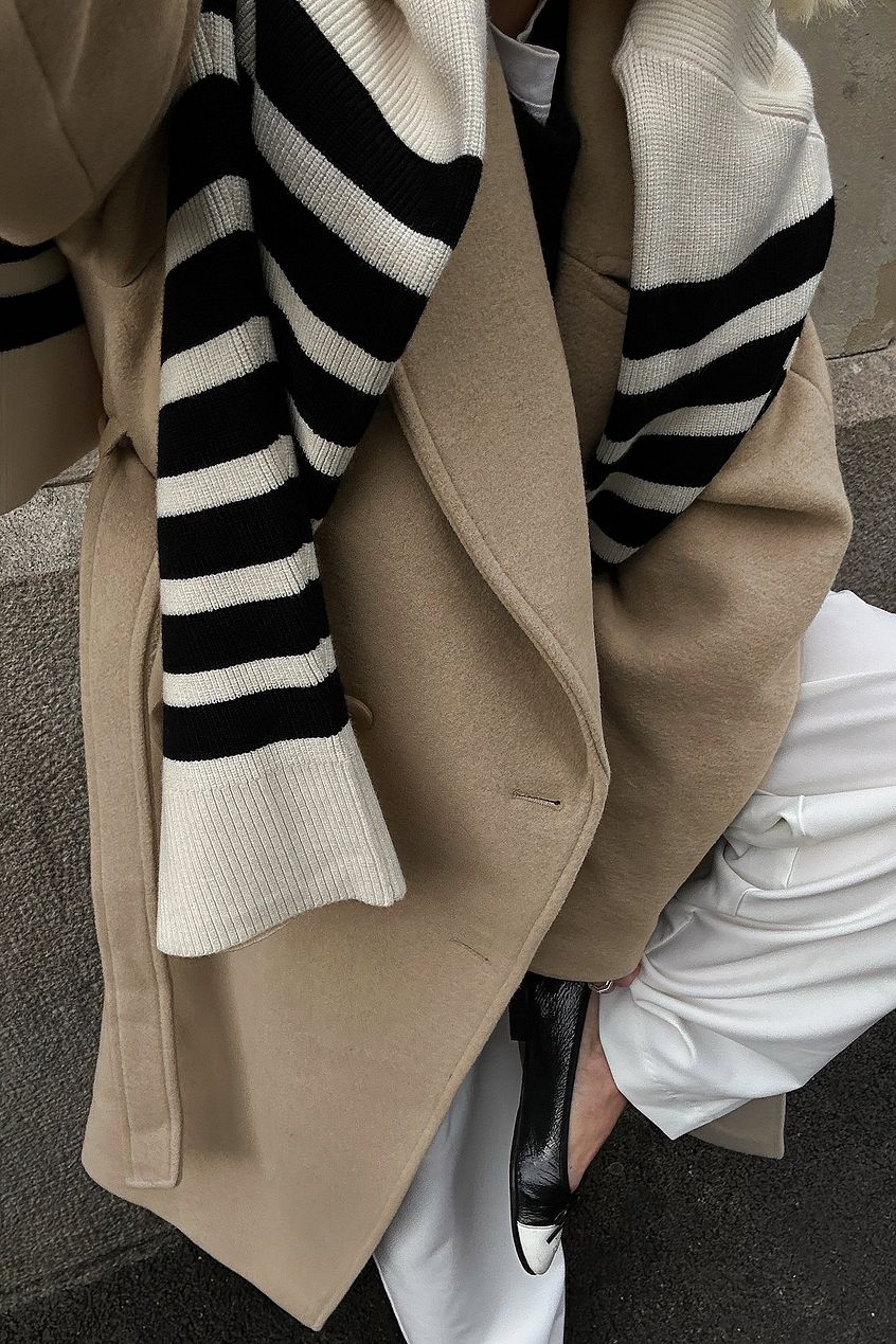 Classic Wool Blend Belted Coat