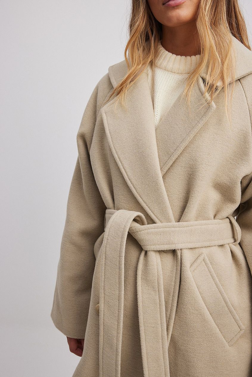 Classic Wool Blend Belted Coat
