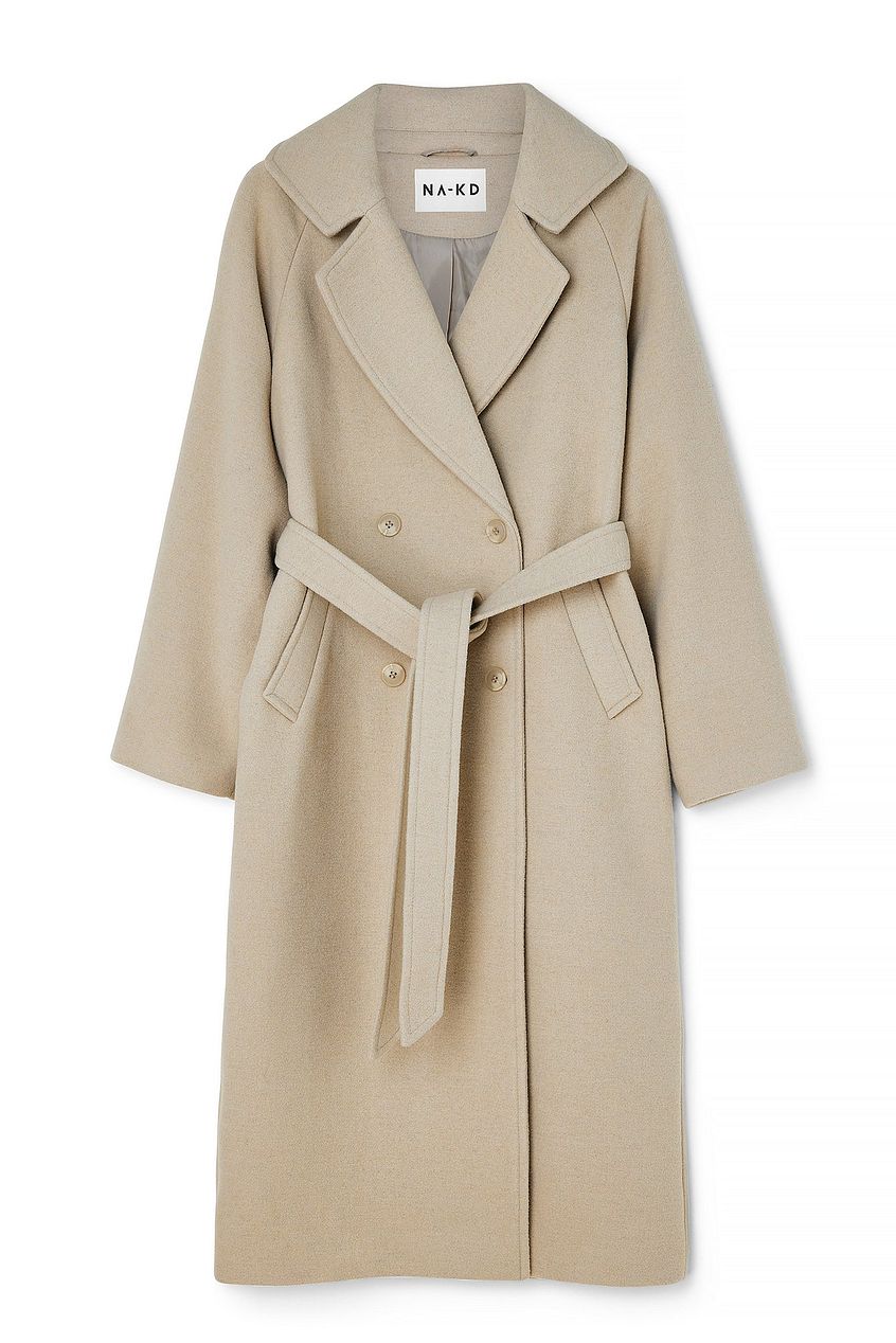 Classic Wool Blend Belted Coat