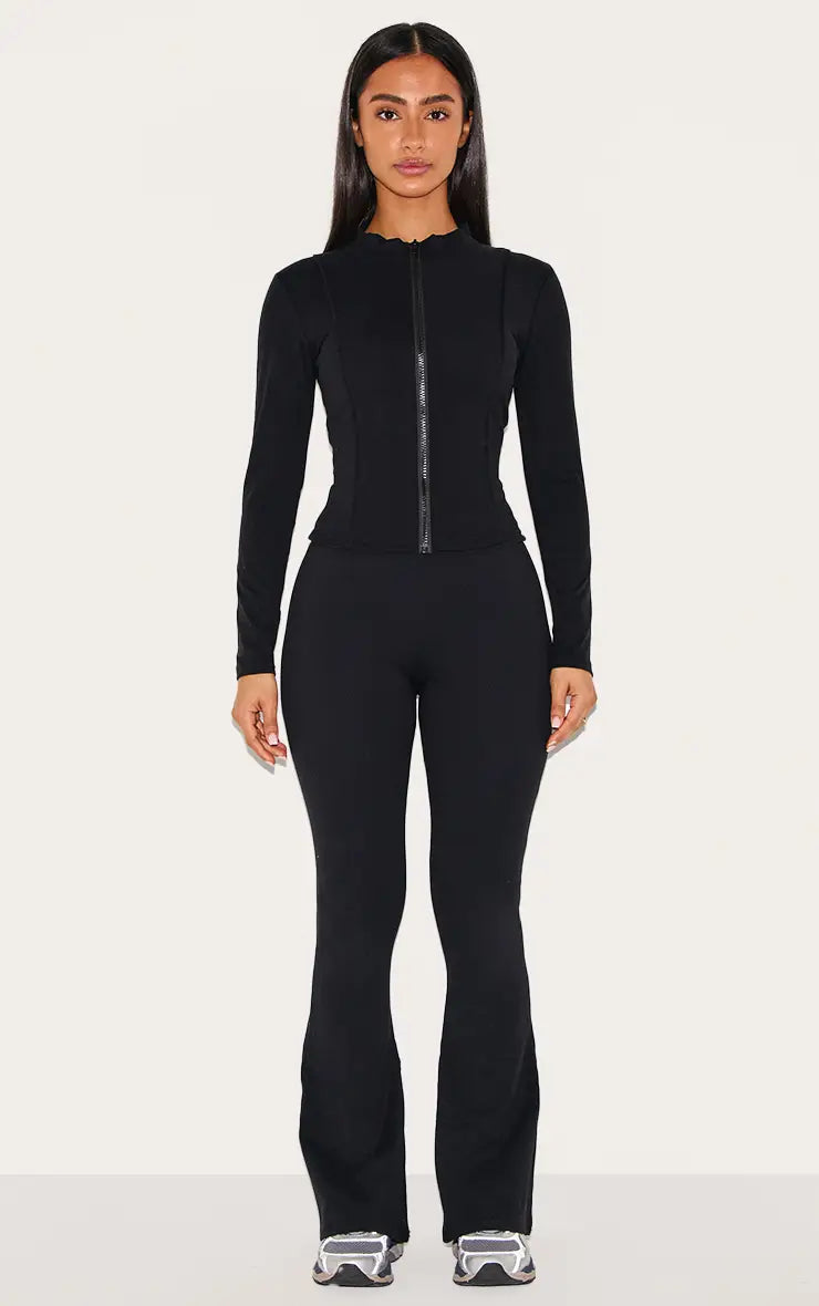 Plt - Petite Black Contour Sculpt Foldover Pants