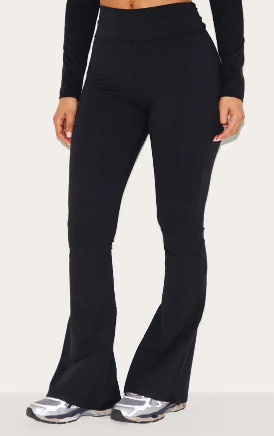 Plt - Petite Black Contour Sculpt Foldover Pants