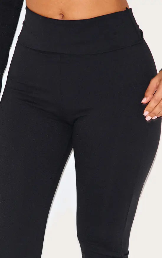 Plt - Petite Black Contour Sculpt Foldover Pants
