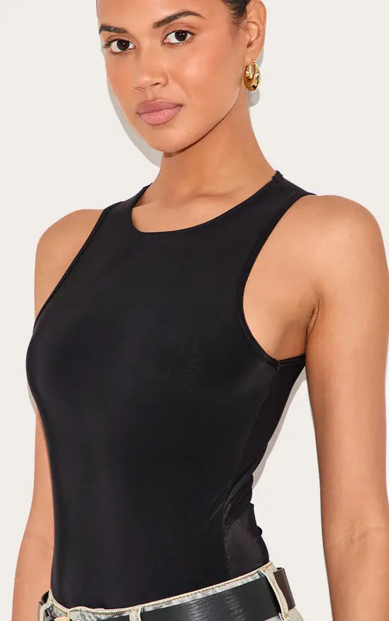 Plt - Black Basic Slinky Racer Bodysuit