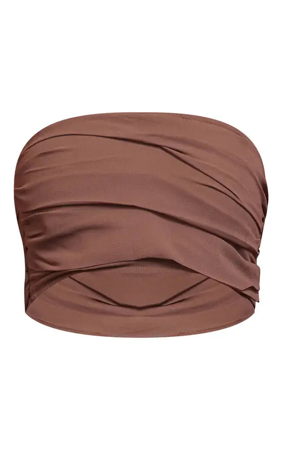Plt - Deep Taupe Ruched Bandeau Top