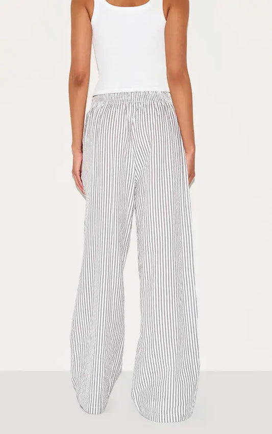 Plt - Grey Pinstripe Elasticated Waist Trousers