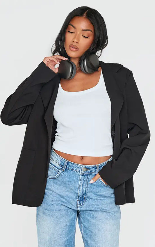 Plt - Black Minimal Single Breasted Blazer