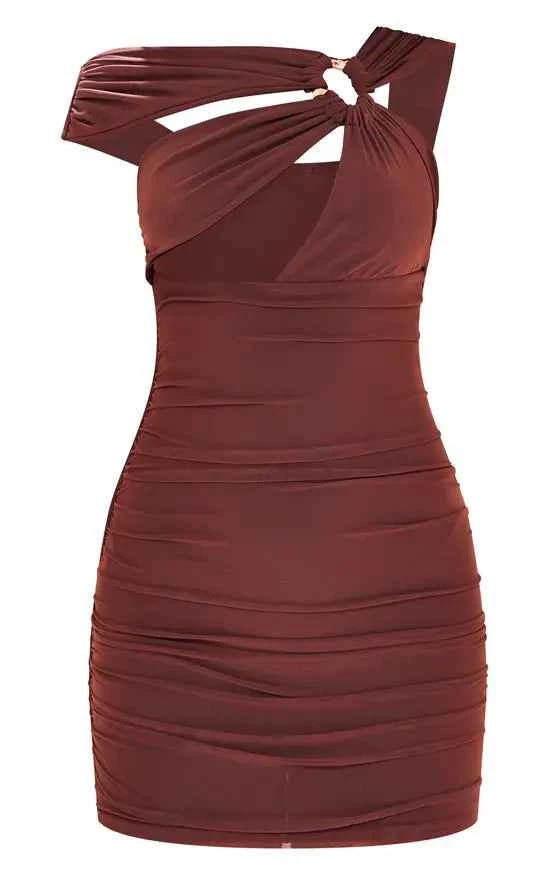 Plt - Premium Lined Mesh Ring Detail Bodycon Dress