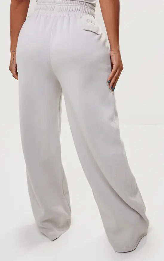 Plt - Shape Grey Sweat High Waist Wide Leg Joggers
