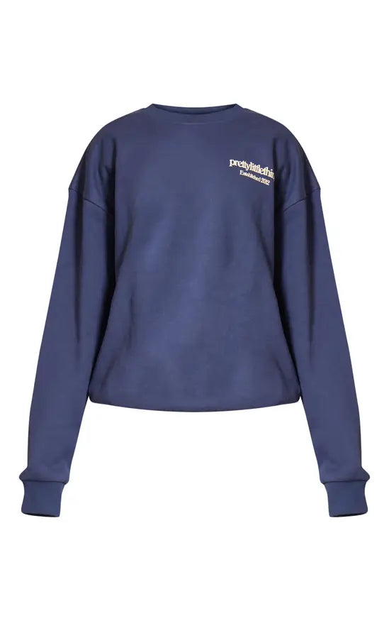 PRETTYLITTLETHING Premium Print Oversized Sweatshirt