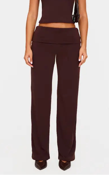 Plt - Petite Chocolate Contour Jersey Straight Leg Trousers