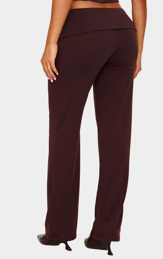 Plt - Petite Chocolate Contour Jersey Straight Leg Trousers