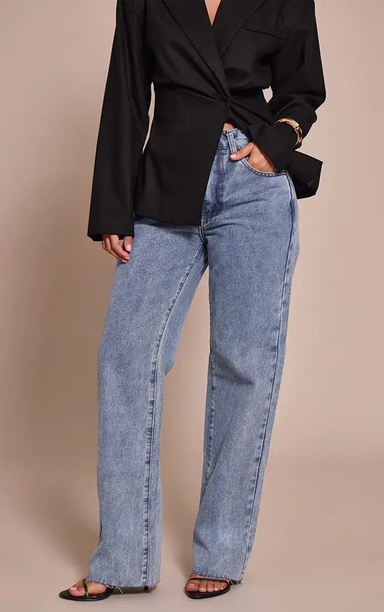 Plt - Petite Light Blue Long Leg Straight Jeans